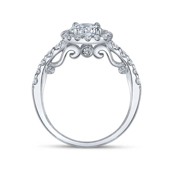 Halo U-Pave Diamond Verragio Insigina Round Cut Diamond Engagement Ring