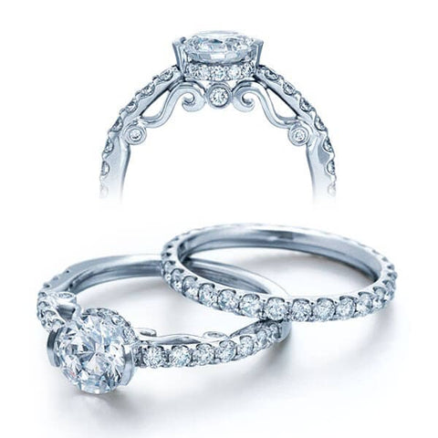 Shared Prong Round Brilliant Cut Diamond Verragio Insignia Engagement Ring