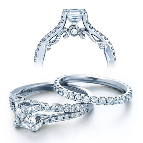Square Shape Verragio Insignia Channel Set Diamond Engagement Ring U- Pave