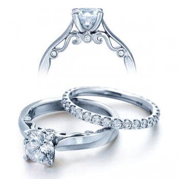 Round brilliant cut diamond verragio insignia engagement ring