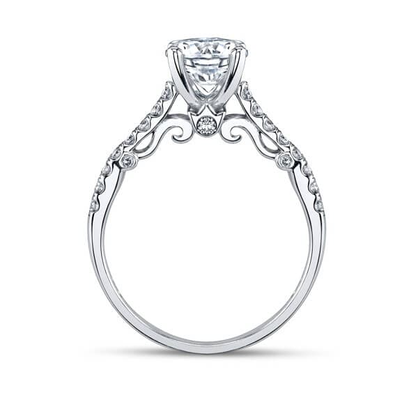 Double row round brilliant cut diamond verragio insignia engagement ring
