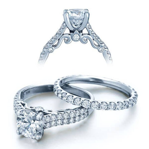 Double Row Round Brilliant Cut Diamond Verragio Insignia Engagement Ring