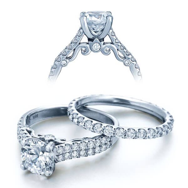 Double Row Round Brilliant Cut Diamond Verragio Insignia Engagement Ring