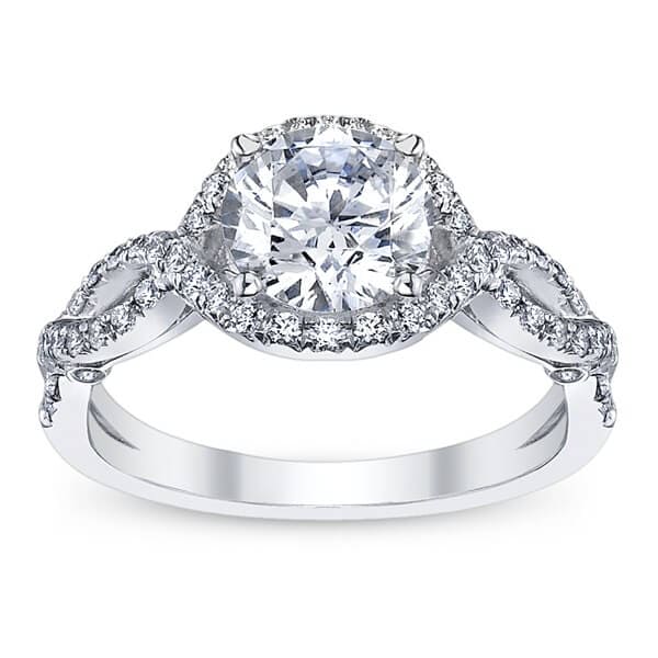 Halo infinity round brilliant cut diamond verragio insignia engagement ring