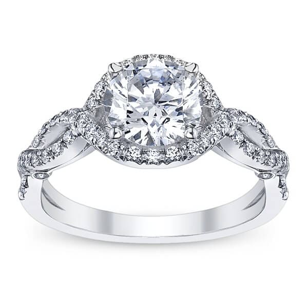 Halo Infinity Round Brilliant Cut Diamond Verragio Insignia Engagement Ring