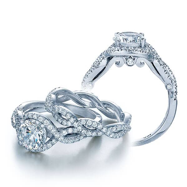 Halo infinity round brilliant cut diamond verragio insignia engagement ring