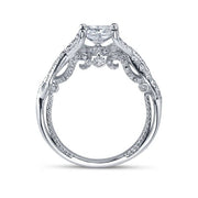 Designer Princess Brilliant Cut Diamond Cross Over Verragio Insignia Engagement Ring