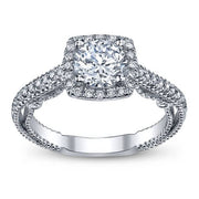 U- Pave Milgrain Round Brilliant Cut Diamond Verragio Insignia Engagement Ring