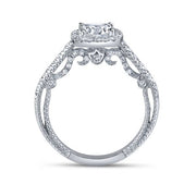 U- Pave Milgrain Round Brilliant Cut Diamond Verragio Insignia Engagement Ring
