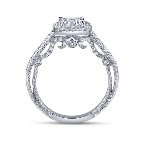 U- Pave Milgrain Round Brilliant Cut Diamond Verragio Insignia Engagement Ring