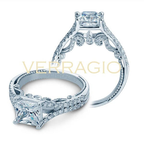 Princess Cut Split Shank Verragio Insignia Diamond Engagement Ring