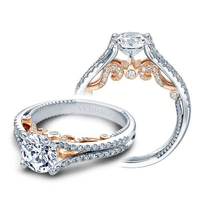 Split Shank Round Brilliant Cut Diamond Verragio Insignia Engagement Ring