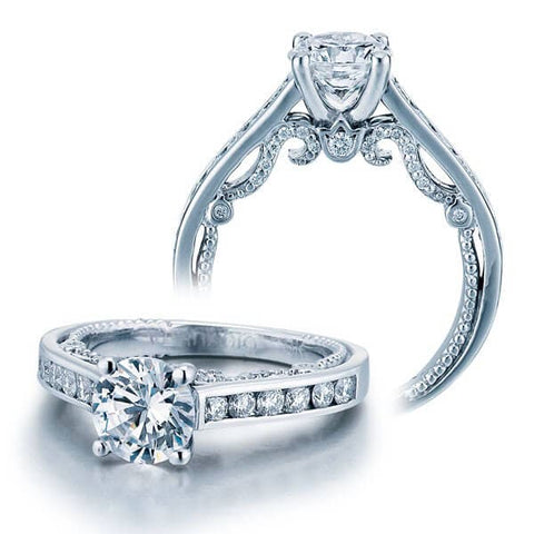 Channel Set Verragio Insignia Round Brilliant Cut Diamond Engagement Ring