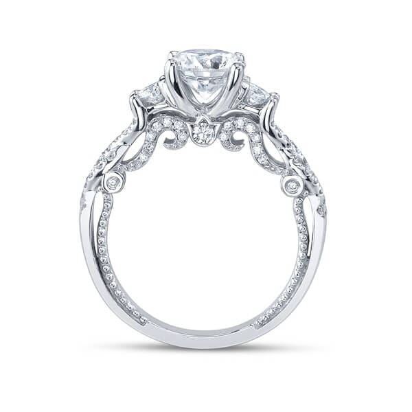 Three Stone Verragio Insignia Infinite Design Round Cut Diamond Engagement Ring