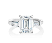 1.20 Ct. Emerald Cut 3 Stone Engagement Ring Set D Color VS1 GIA Certified