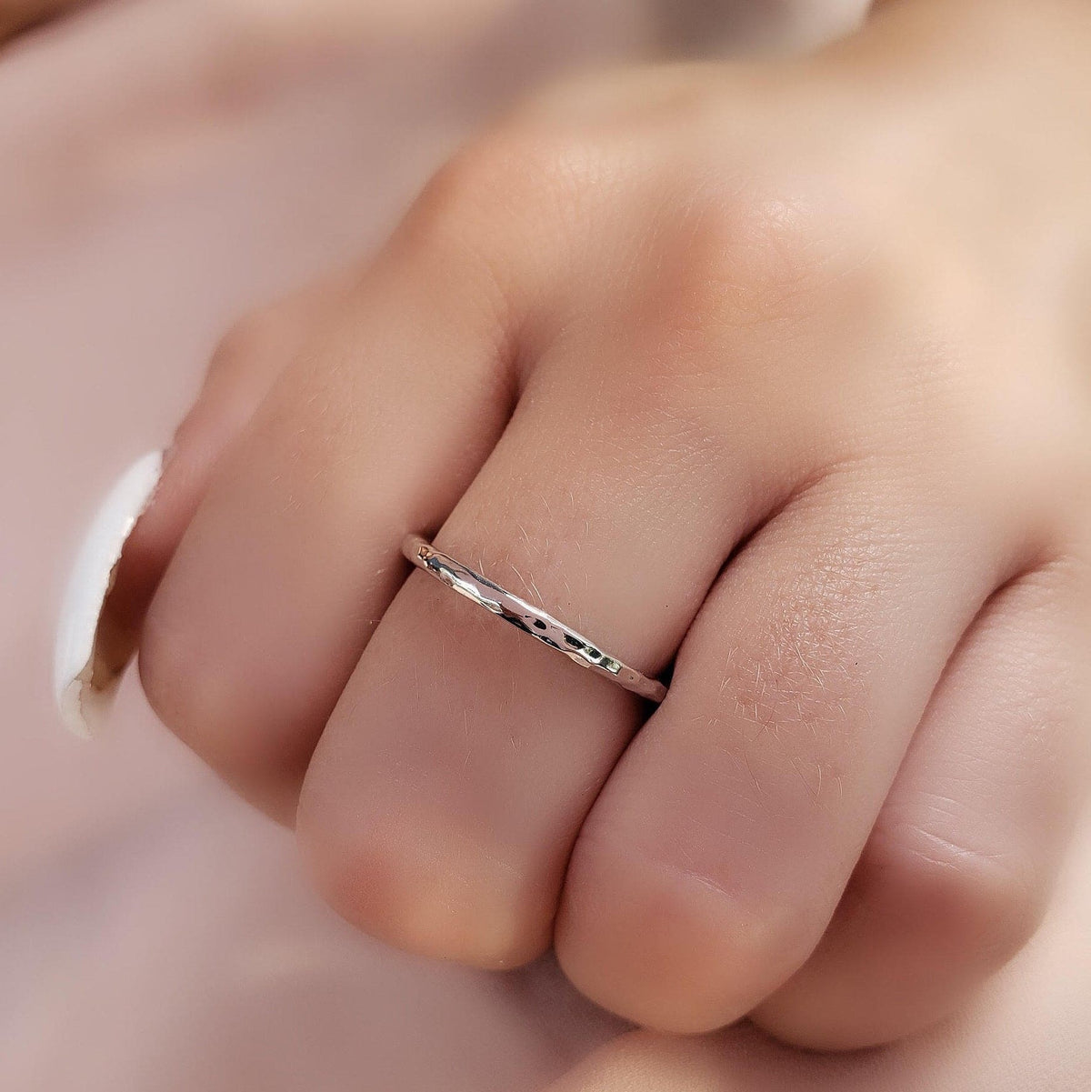 White gold jagged edges ring