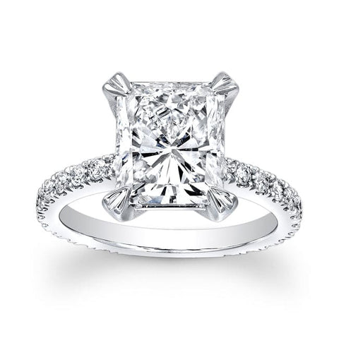 2.50 Ct. Radiant Cut Engagement Ring with Accents Eternity H Color VS1 GIA Certified