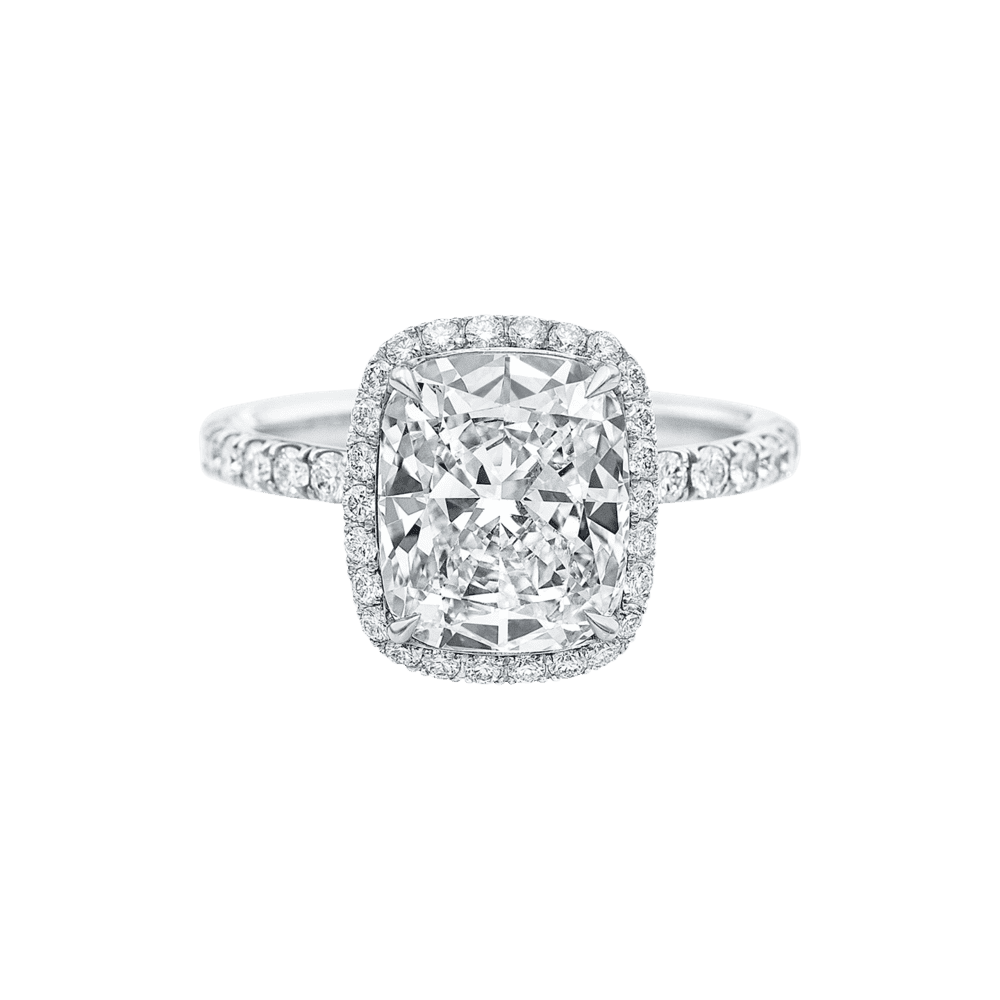 2.95 Ctw Brilliant Cushion Cut Halo Ring I Color VVS2 GIA Certified