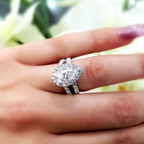 Pear Shape Pave Setting Diamond Engagement Ring | Reve Diamonds