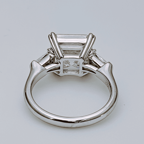 2.55 Ct. Asscher Cut & Baguettes 3-Stone Ring G Color VS1 GIA Certified