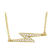 14k yellow gold lightning bolt diamond necklace