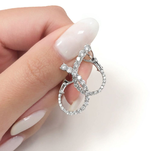 Diamond Oval Hoop Earrings