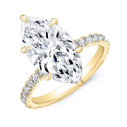 2.60 Ct Marquise Cut Hidden Halo Diamond Engagement Ring G VS2 Yellow Gold