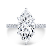 Marquise Cut Hidden Halo Diamond Engagement Ring  White Gold