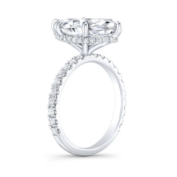 2.60 Ct Marquise Cut Hidden Halo Diamond Engagement Ring G VS2 White Gold