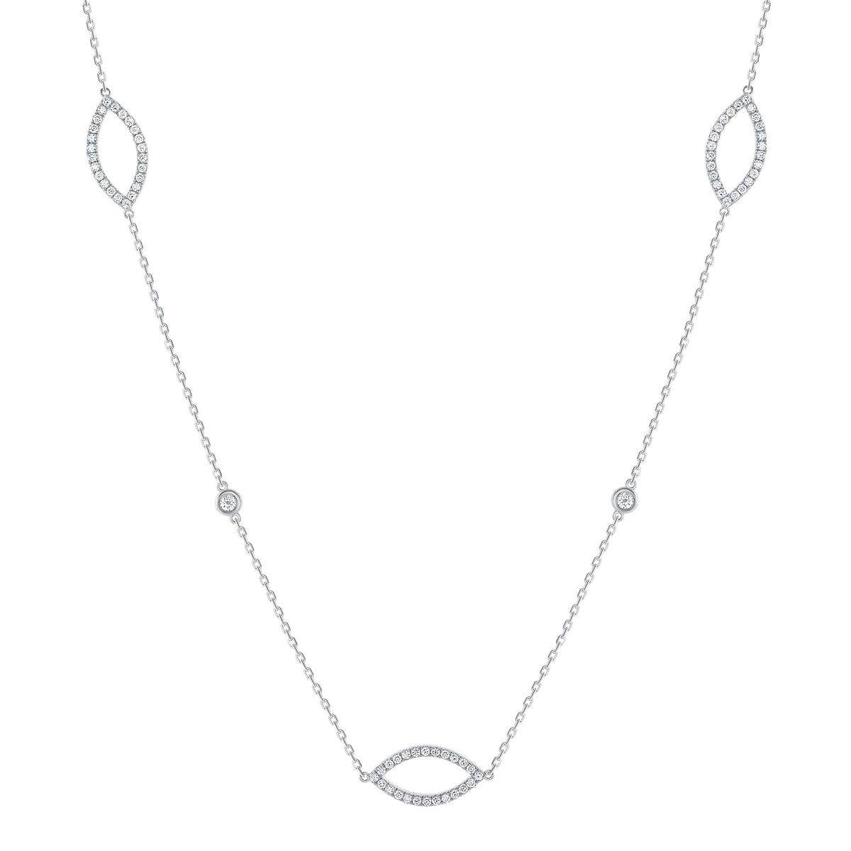 Marquise shaped diamond necklace