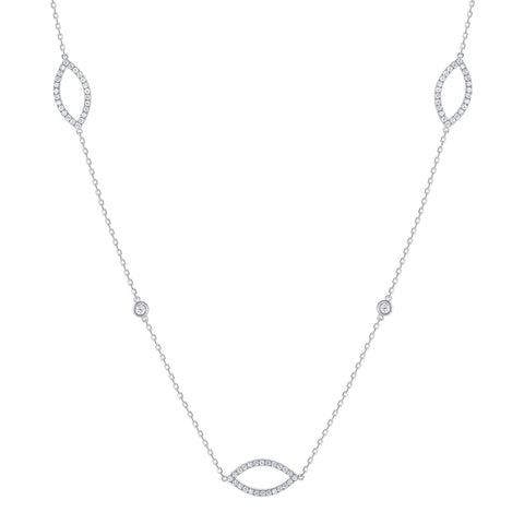 Marquise Shaped Diamond Necklace