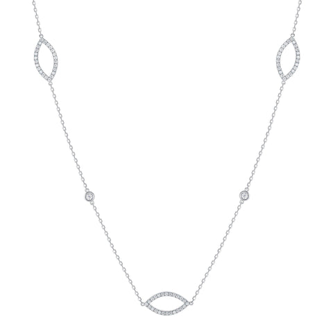 Marquise Shaped Diamond Necklace