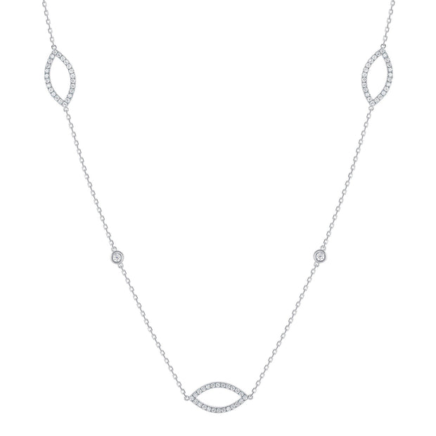 Marquise Shaped Diamond Necklace