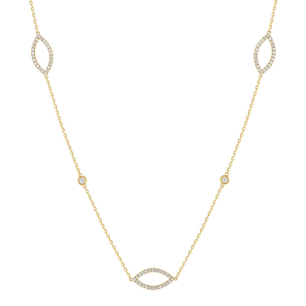 Marquise Shaped Diamond Necklace