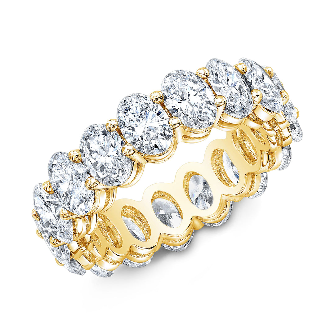 7 Carats Oval Eternity Ring G Color SI1 Clarity
