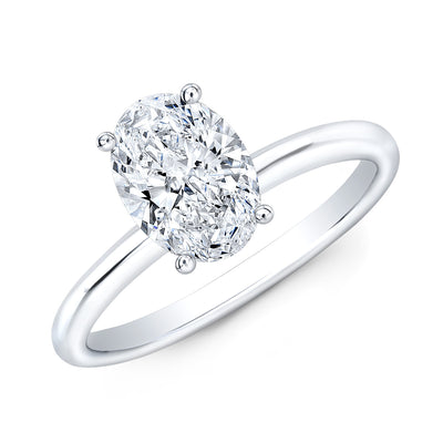 Four Prong Solitaire Diamond Bars Engagement Ring