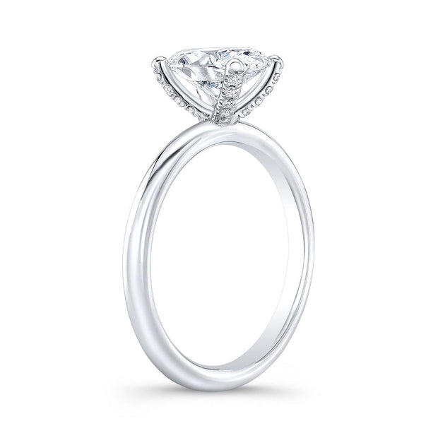 Four Prong Solitaire Diamond Bars Engagement Ring side view