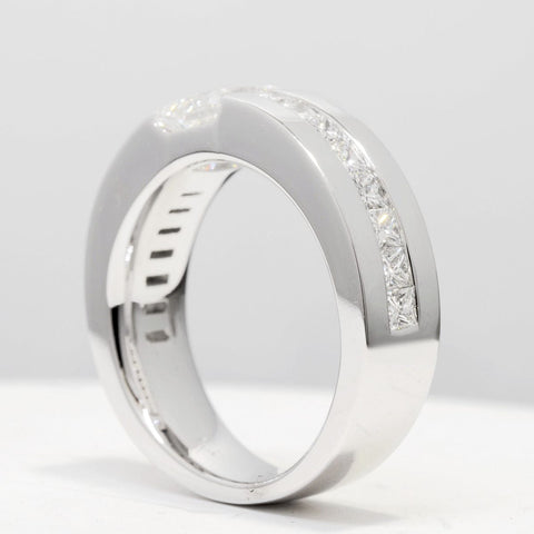 Men's Tension Set Diamond Ring Side View