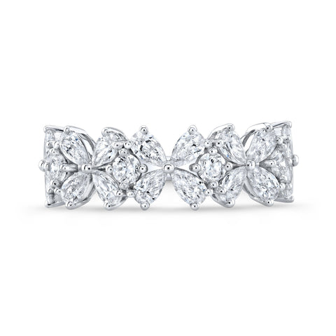 Fleur Diamond Band, Round & Pear Cut (1.40 Ctw.)