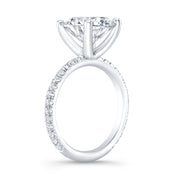 Thin Pave Shank Engagement Ring