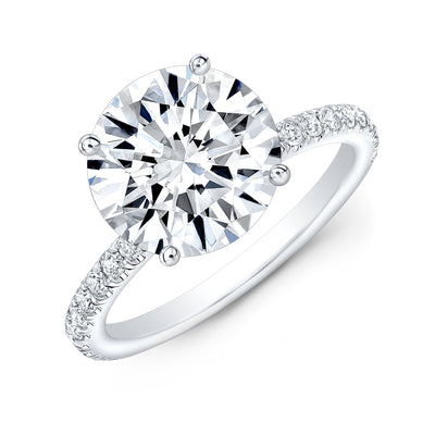 Thin Pave Shank Engagement Ring