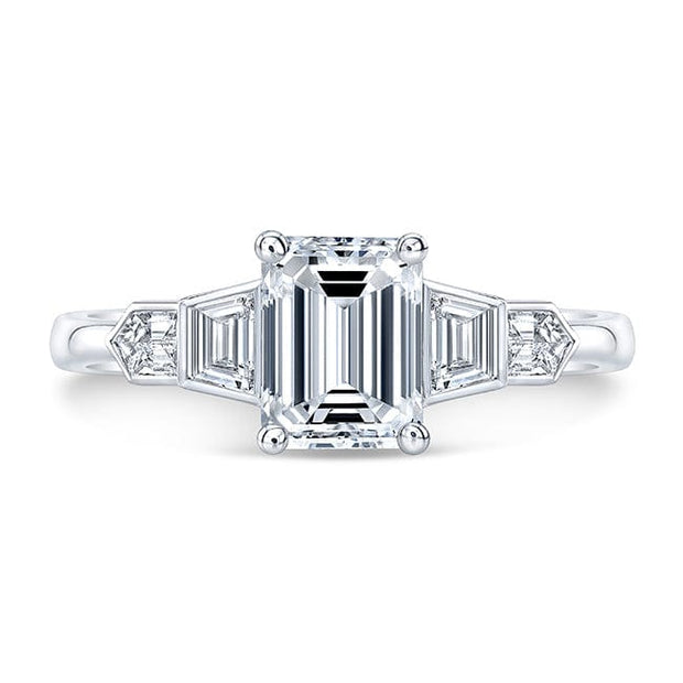 Emerald Cut Engagement Ring Front View