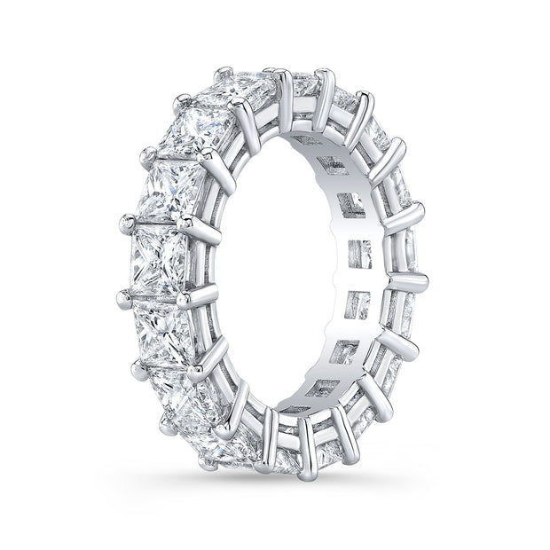 5 Carats Princess Cut Eternity Ring Natural Diamonds