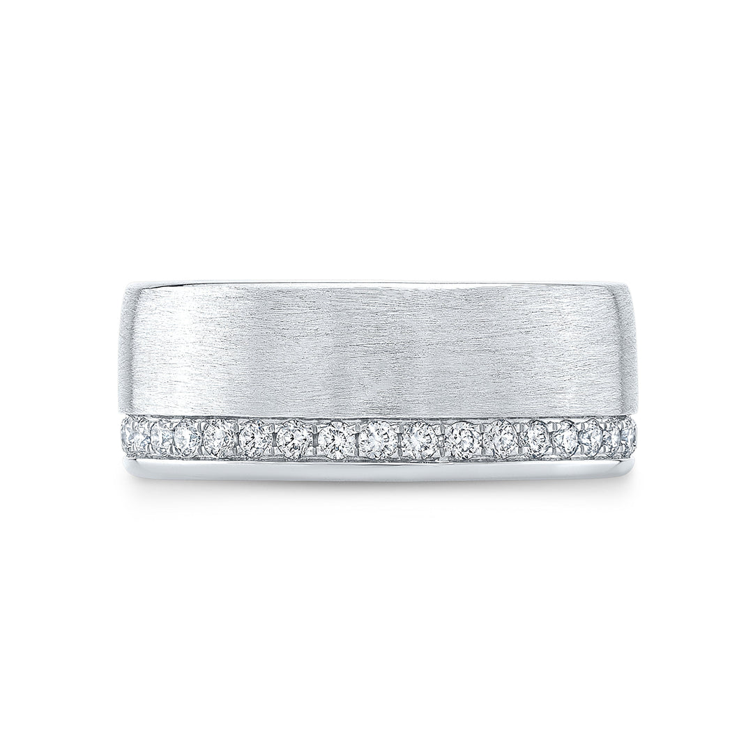 Men's Eternity Diamond Wedding Band White