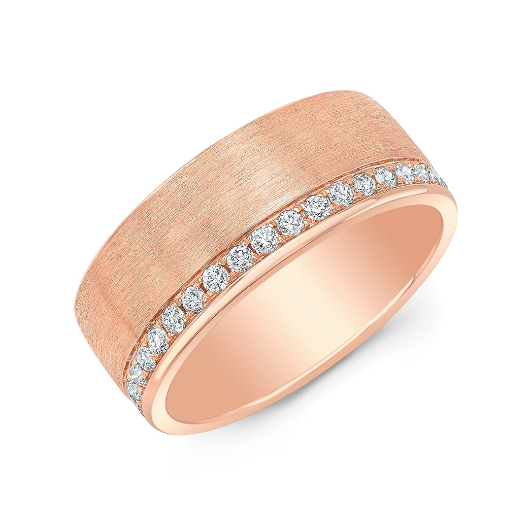 Men's Eternity Diamond Wedding Band Rose Gold