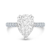 3.65 Ct. Pear Shaped Engagement ring with Hidden Halo I Color VVS2 GIA Certified