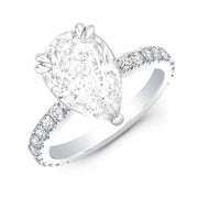 3.65 Ct. Pear Shaped Engagement ring with Hidden Halo I Color VVS2 GIA Certified