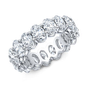 Oval cut eternity ring white gold- view from top