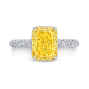 Canary Fancy Yellow Radiant Cut Engagement Ring  Front View