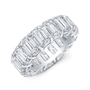 Platinum 10.5 Carat Emerald Cut Eternity Ring F-G Color VS1 Clarity